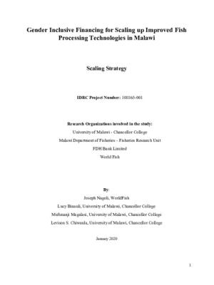 Gender Inclusive Financing for Scaling up Improved Fish Processing Technologies in Malawi