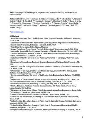 Emerging COVID-19 impacts, responses, and lessons for building resilience in the seafood system