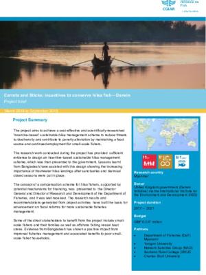 Carrots and Sticks: incentives to conserve hilsa fish—Darwin. Project brief March 2018 to September 2019