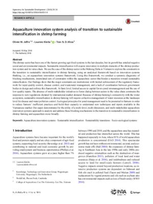 Aquaculture innovation system analysis of transition to sustainable intensification in shrimp farming