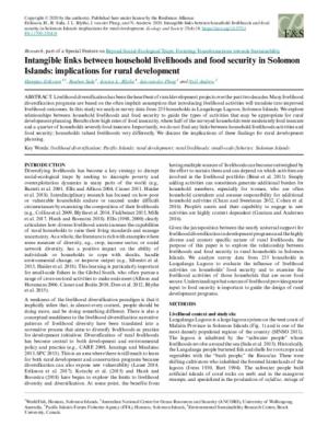 Intangible links between household livelihoods and food security in Solomon Islands: implications for rural development