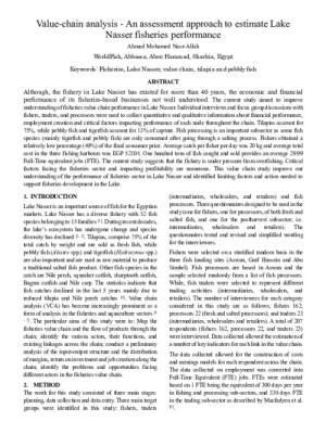 Value-chain analysis - An assessment approach to estimate Lake Nasser fisheries performance