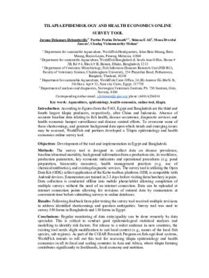 Tilapia epidemiology and health economics online survey tool