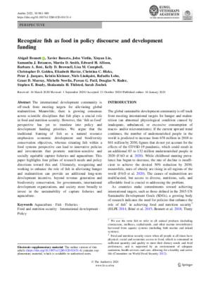 Recognize fish as food in policy discourse and development funding