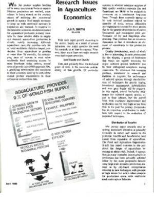 Research issues in aquaculture economics