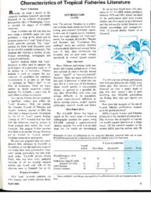 Characteristics of tropical fisheries literature