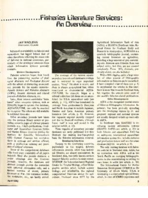 Fisheries literature services: an overview