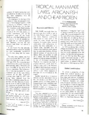 Tropical man-made lakes, African fish and cheap protein