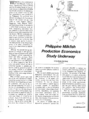 Philippine milkfish production economics study underway