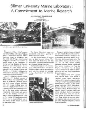 Silliman University marine laboratory: a commitment to marine research