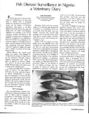 Fish disease surveillance in Nigeria: a veterinary diary