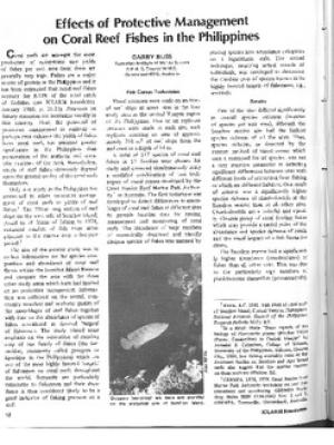 Effects of protective management on coral reef fishes in the Philippines