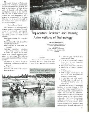 Aquaculture research and training: Asian Institute of Technology