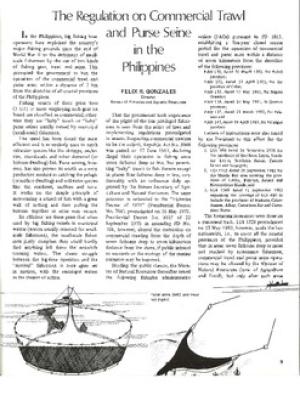 The regulation on commercial trawl and purse seine in the Philippines