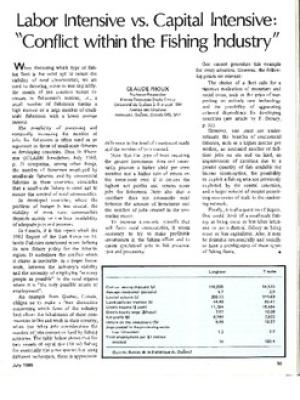 Labor intensive vs. capital intensive: "conflict within the fishing industry"