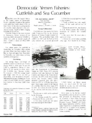 Democratic Yemen fisheries: cuttlefish and sea cucumber