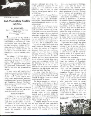Fish mariculture studies in China
