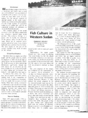 Fish culture in Western Sudan