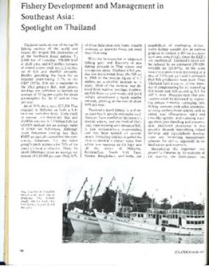 Fishery development and management in Southeast Asia: spotlight on Thailand