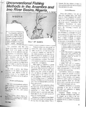 Unconventional fishing methods in the Anambra and Imo River Basins, Nigeria