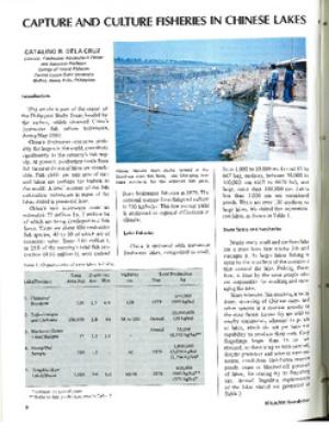 Capture and culture fisheries in Chinese lakes