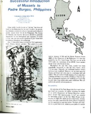Successful introduction of mussels to Padre Burgos, Philippines