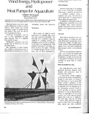 Wind energy, hydropower and heat pumps for aquaculture
