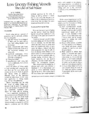 Low energy fishing vessels: the use of sail power