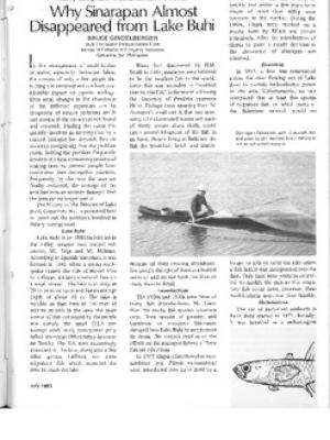 Fishery management in Camarines Sur, Philippines: why Sinarapan almost disappeared from Lake Buhi