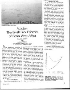 Acadjas: the brush park fisheries of Benin, West Africa