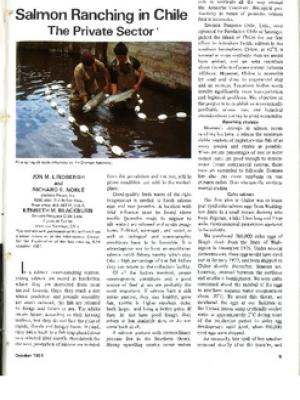 Salmon ranching in Chile: the private sector