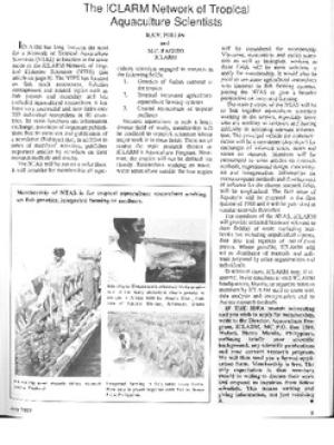 The ICLARM Network of Tropical Aquaculture Scientists