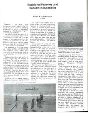 Traditional fisheries and dualism in Indonesia