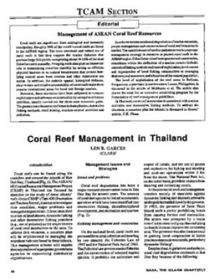 Coral reef management in Thailand