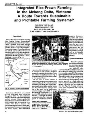 Integrated rice-prawn farming in the Mekong Delta, Vietnam: a route towards sustainable and profitable farming systems?
