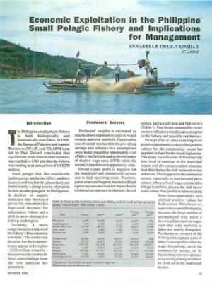 Economic exploitation in the Philippine small pelagic fishery and implications for the management