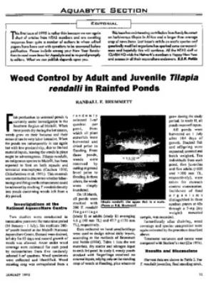 Weed control by adult and juvenile tilapia Tilapia rendalli in rainfed ponds