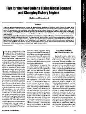 Fish for the poor under a rising global demand and changing fishery regime