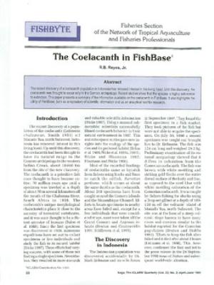 The coelacanth in FishBase