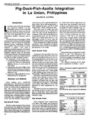 Pig-duck-fish-azolla integration in La Union, Philippines