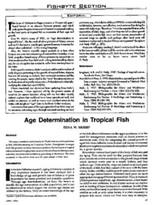 Age determination in tropical fish