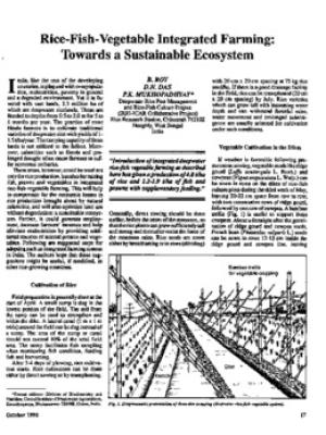 Rice-fish-vegetable integrated farming: towards a sustainable ecosystem
