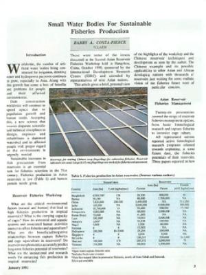 Small water bodies for sustainable fisheries production