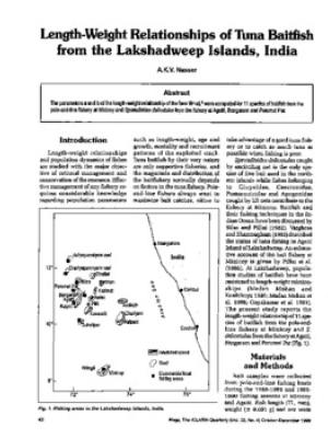Length-weight relationships of tuna baitfish from the Lakshadweep islands, India