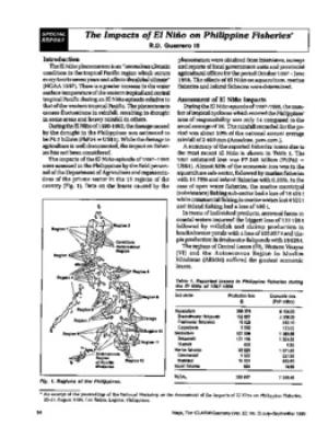 The impacts of El Nino on Philippine fisheries