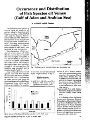 Occurrence and distribution of fish species off Yemen (Gulf of Aden and Arabian Sea)