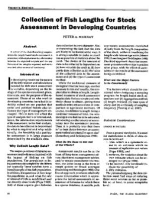 Collection of fish lengths for stock assessment in developing countries