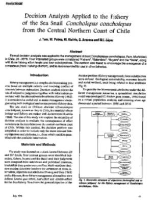 Decision analysis applied to the fishery of the sea snail Concholepas concholepas from central northern coast of Chile