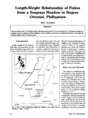 Length-weight relationship of fishes from a seagrass meadow in Negros Oriental, Philippines
