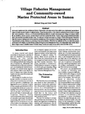 Village fisheries management and community-owned marine protected areas in Samoa